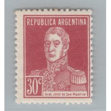 ARGENTINA 1932 GJ 619 ESTAMPILLA VARIEDAD PAPEL RAYADO NUEVA MINT U$ 25 + 50 %